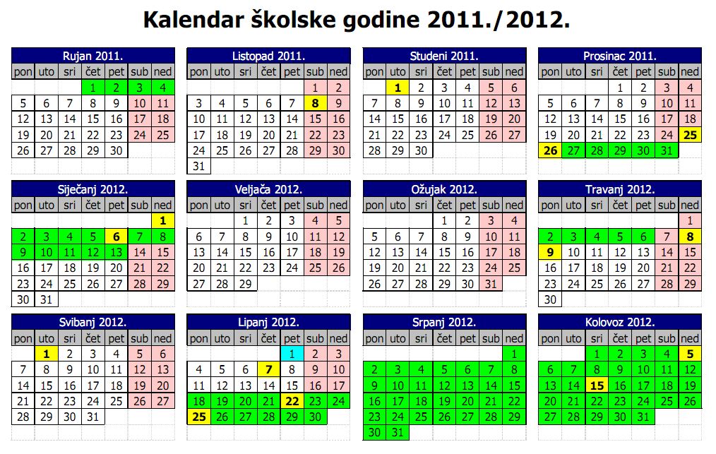 Kalendar 2011 godine